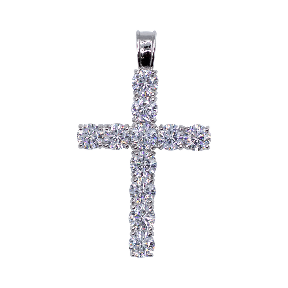 Icy Cross Pendant Necklace