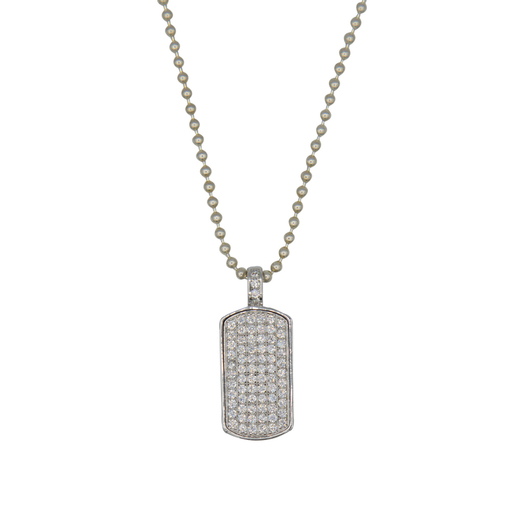 Silver Dog Tag Necklace