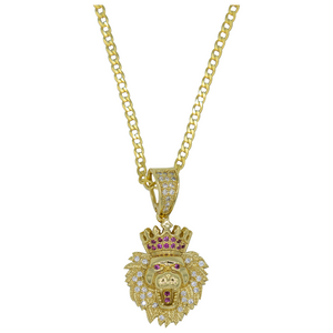 Gold Studded Royal Lion Necklace