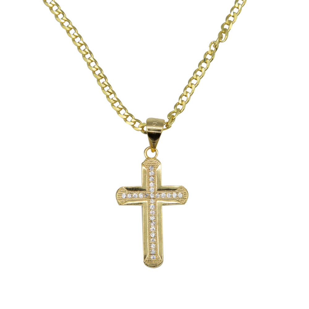 Small Studded Cross Necklace